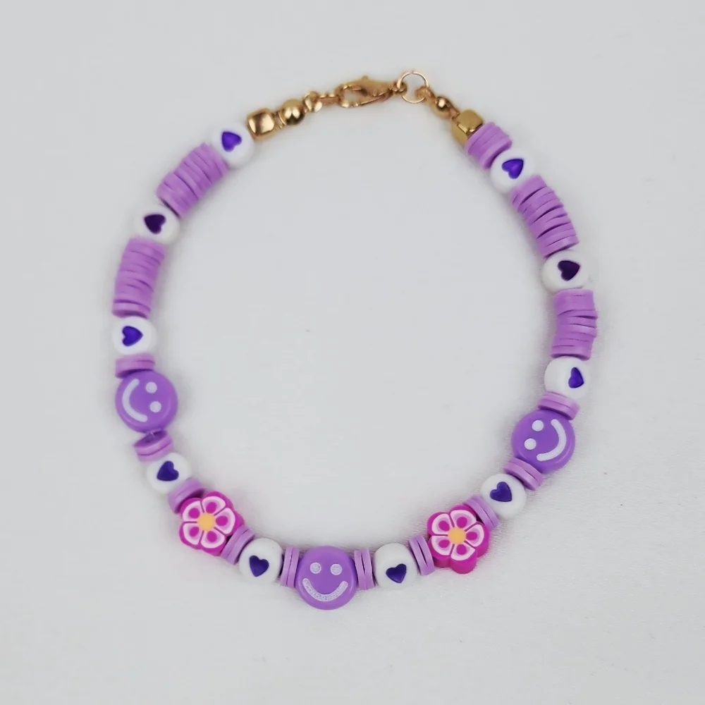 Handmade Smiley Face Heart Detail  Bracelet